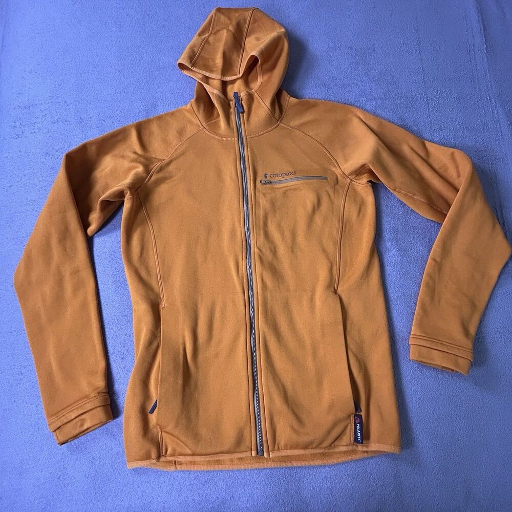 Cotopaxi Sambaya Full Zip Fleece Hoodie Women's Large Orange Ochre Polartec